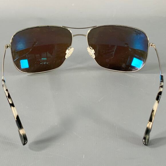MAUI JIM Breezeway Silver Titanium Pilot Sunglasses - Picture 3 of 6